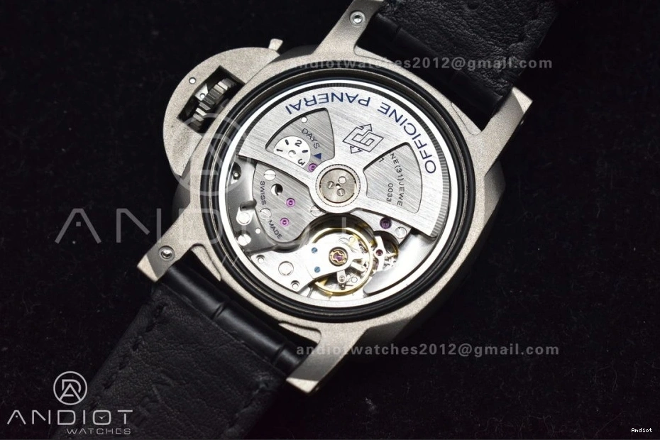 GMT Super Strap W Black VSF Leather P.9011 Dial Clone 42mm Black Best PAM1096 on Titanium Luminor 1:1 Edition 0223